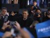 U.S. President Barack Obama greets supporters during a campaign rally in Dubuque