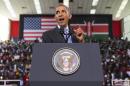President Barack Obama delivers a speech at Safaricom Indoor Arena, Sunday, July 26, 2015, in Nairobi. On the final day of his visit in Kenya, Obama laid out his vision for Kenya's future, and broad themes of U.S.-Kenya relations. (AP Photo/Evan Vucci)