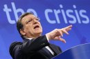 EU Commission President Barroso addresses a news conference in Brussels