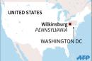 Map locating Wilkinsburg in Pennsylvania, US, where at least five people were killed in a shooting