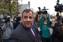 File photo of New Jersey Governor Christie speaking with media after casting his vote in Mendham, New Jersey