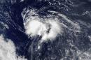 Tropical Storm Nicole, now Hurricane Nicole, is seen in the western Atlantic