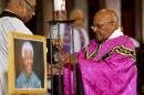 Former Archbishop of Cape Town Tutu holds a mass at Cape Town's Anglican St George's Cathedral