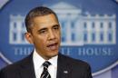 U.S. President Obama speaks from the briefing room of the White House in Washington