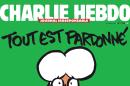 A handout document released on January 12, 2015 in Paris by French newspaper Charlie Hebdo shows the frontpage of the upcoming edition