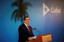 Cuba's Foreign Minister Bruno Rodriguez Parrilla speaks during a news conference in Havana
