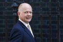 Britain's Foreign Secretary William Hague arrives at 10 Downing Street, in central London