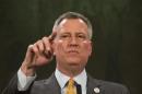 New York Mayor Bill de Blasio answers questions during a news conference at City Hall in New York