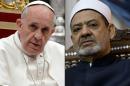 Pope Francis (left) is to receive the spiritual leader of the world's Sunni Muslims, Sheikh Ahmed al-Tayeb (right), at the Vatican