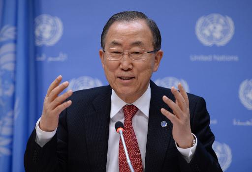 UN Secretary General Ban Ki-Moon speaks at his annual year-end press conference December 16, 2013 at UN headquarters in New York