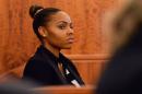 Shayanna Jenkins, Hernandez?s fiancee, charged with perjury, attends the fifth day of trial for former New England Patriots football player Aaron Hernandez at the Bristol County Superior Court House in Fall River