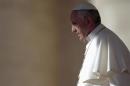 Pope Francis looks on during his Wednesday general audience in Saint Peter's square at the Vatican