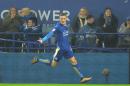Leicester City's striker Jamie Vardy celebrates after scoring during an English Premier League football match against Chelsea on December 14, 2015