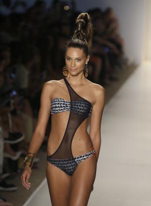 A model walks down the runway wearing swimwear designed&nbsp;&hellip;