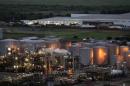 A general view of part of the South African Petroleum Refinery (SAPREF) is seen in Durban