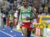 Kenenisa Bekele of Ethiopia runs to the finish line winning the men's 10,000 meters final during the world athletics championships at the Olympic stadium in Berlin