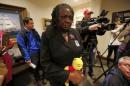 Georgia Ferrell, mother of Jonathan Ferrell, the former FAMU football player who was shot and killed in September 2013, arrives at a news conference in Charlotte