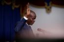 Haitian President Jovenel Moise takes the oath of office during his inauguration in Port-au-Prince
