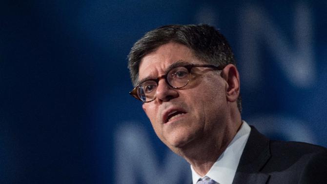 US Treasury Secretary Jacob Lew, pictured on April 17, 2015, warned Congress that foreign turmoil, such as Greece&#39;s debt crisis, could destabilize the US financial system