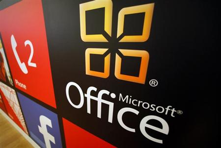 A Microsoft Office logo is shown on display at a Microsoft retail store in San Diego January 18, 2012.