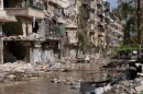 Destrucción en el barrio de Suleiman al-Halabi, en Alepo (norte de Siria), este martes