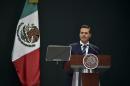 Mexico's President Enrique Pena Nieto reads a message at the Los Pinos Presidential Palace in Mexico City on February 3, 2015