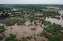 An aerial view of flooding in Makhanga, in the southern Malawian district of Nsanje, February 3, 2015