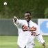 File photo of former Oriole and member of baseball's Hall of Fame Murray throwing out first pitch before Orioles game against Yankees in Baltimore