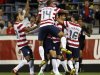 Gomez of the U.S. Celebrates with teammates after scoring a goal during their 2014 World Cup qualifying soccer match in Columbus, Ohio