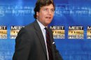 FILE - In this Nov. 17, 2007 file photo, political commentator Tucker Carlson arrives for the 60th anniversary celebration of NBC's Meet the Press at the Newseum in Washington. Fox News Channel says veteran conservative commentator Tucker Channel will become co-host of the network's weekend morning show, 