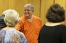 Bernie Tiede smiles after a court hearing granting his release