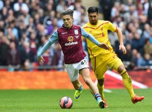 Liverpool&#39;s midfielder Emre Can (R) chases Aston&nbsp;&hellip;