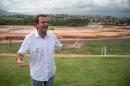 The mayor of Rio de Janeiro, Eduardo Paes, gestures as he speaks with journalists at the Deodoro Olympic Park site which will host several sports during the Rio 2016 Olympics Games, in Rio, Brazil, on April 2, 2015