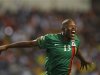 Zambia's Stopilla Sunzu celebrate victory in their African Nations Cup final soccer match against Ivory Coast at the Stade De L'Amitie Stadium