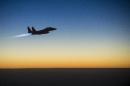 This US Air Forces Central Command photo released by the Defense Video & Imagery Distribution System shows a US Air Force F-15E Strike Eagle flying over northern Iraq on September 23, 2014 after conducting airstrikes in Syria