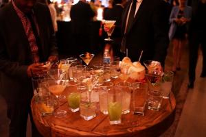 People sip cocktails at a bar in New York on May 9,&nbsp;&hellip;