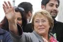 Chilean presidential candidate Michelle Bachelet of the "Nueva Mayoria" (New Majority) coalition of political parties takes part in a campaign event in Valparaiso city