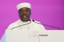 Gabon's President Ali Bongo speaks at the official opening ceremony of the Doha GOALS forum in Doha