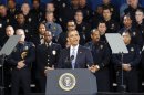 U.S. President Barack Obama speaks about tighenting gun regulations during a visit to the Denver Police Academy in Denver
