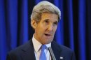 U.S. Secretary of State Kerry speaks during a news conference at Queen Alia International Airport in the Jordanian capital of Amman