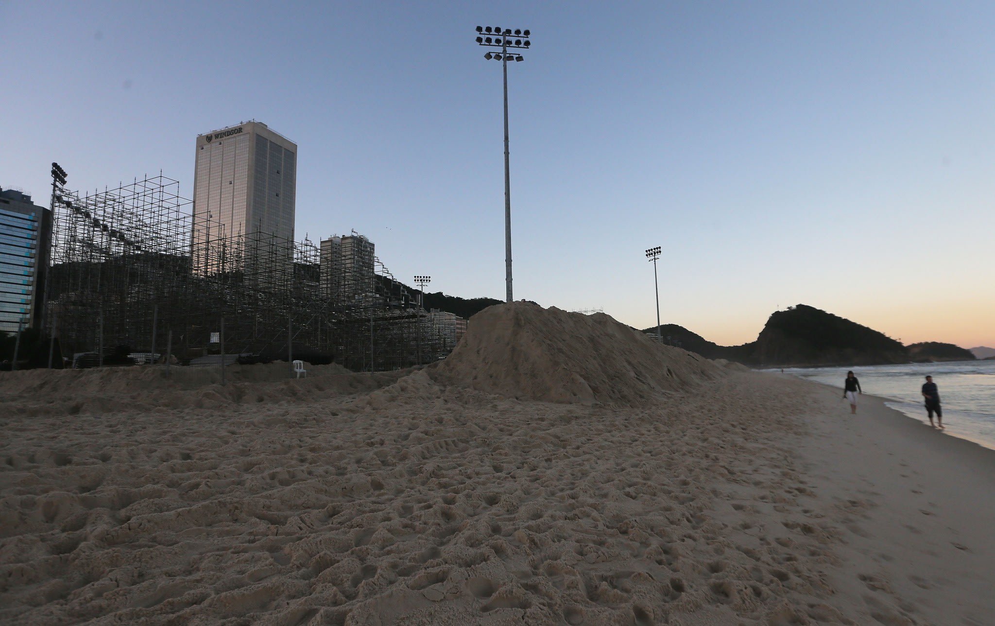 Olympic beach volleyball stadium on Copacabana beach