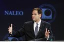 Sen. Marco Rubio, R-Fla., speaks at the NALEO (National Association of Latino Elected and Appointed Officials) conference, Friday, June 22, 2012, in Lake Buena Vista, Fla. (AP Photo/John Raoux)
