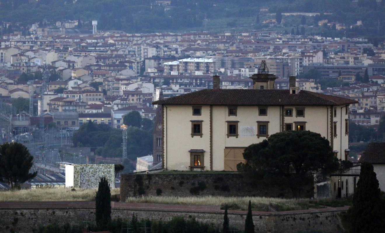 A view of the Forte Belvedere in Florence, Italy, Saturday, May 24, 2014. Kim Kardashian and Kanye West will wed and host a reception at Florence's imposing 16th-century Belvedere Fort on May 24, according to a spokeswoman at the Florence mayor's office. The couple rented the fort, located next to Florence's famed Boboli Gardens, for 300,000 euros ($410,000) and a Protestant minister will preside over the ceremony. Belvedere Fort was built in 1590, believed using plans by Don Giovanni de' Medici. Located near the Arno River, it offers a panoramic view of Florence and the surrounding Tuscan hills. (AP Photo/Gregorio Borgia)