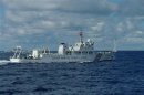 Handout photo of a Chinese surveillance ship Haijian No. 15 cruising in waters off Uotsuri island, one of disputed islands, called Senkaku in Japan and Diaoyu in China, in East China Sea