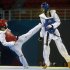 Japan's Uchimura fights Australia's Khalil during 58kg taekwondo in Beijing