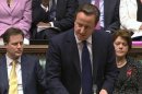 Britain's Prime Minister David Cameron speaks about Lord Justice Brian Leveson's report on media practices in Parliament in this still image taken from video in London