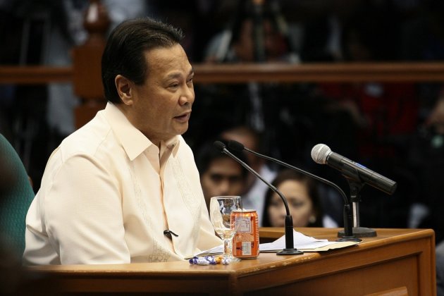 Supreme Courth Chief Justice Renato Corona is seen during Day 41 his impeachment trial held at the Senate in Pasay City, south of Manila, on 25 May 2012. (Voltaire Domingo/NPPA Images)