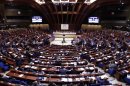 General view of the plenary session of the Council of Europe during the speech of United Nations Secretary-General Ban at the official opening of the Strasbourg World Forum for Democracy