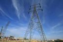 A picture taken on December 4, 2012, shows electricity pylons in Riyadh