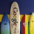 Surfboards lean against a wall at the Google office in Santa Monica, California, in this October 11, 2010 file photo.